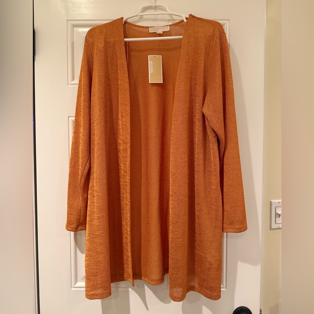NWT Michael Kors Marigold Linen-Blend Cardigan